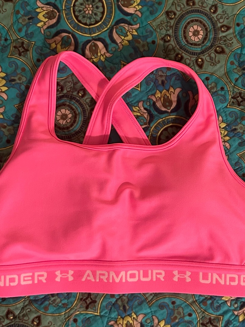 Under Armour Bright Pink Crossback Sports Bra